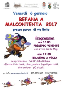Locandina della Festa della Befana a Malcontenta