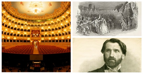 Al centro teatro la Fenice sopra seligrafia opera Attila sotto Giuseppe Verdi