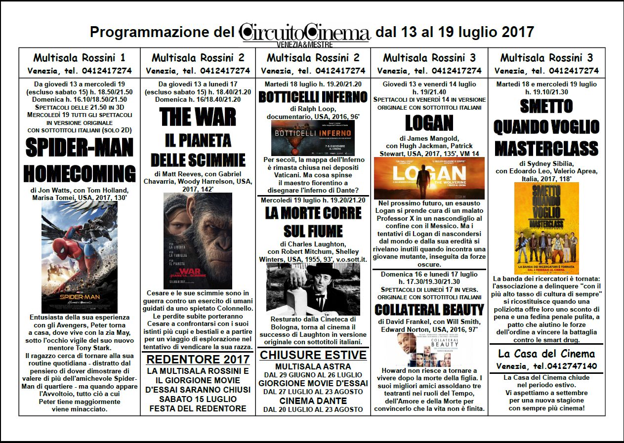 Film Circuito from 13 to 19 july 2017